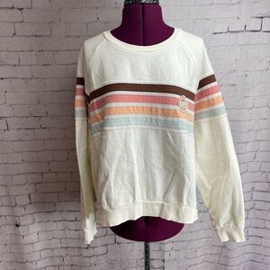 Rip Curl Cream Sweatshirt with Striped Design